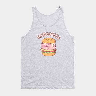 Cute Pig Hamburger Funny Pun Tank Top